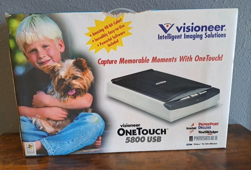 NIB 5800 Flatbed Scanner OneTouch 48-Bit Color, Photo Suite III SE-USB-Visioneer