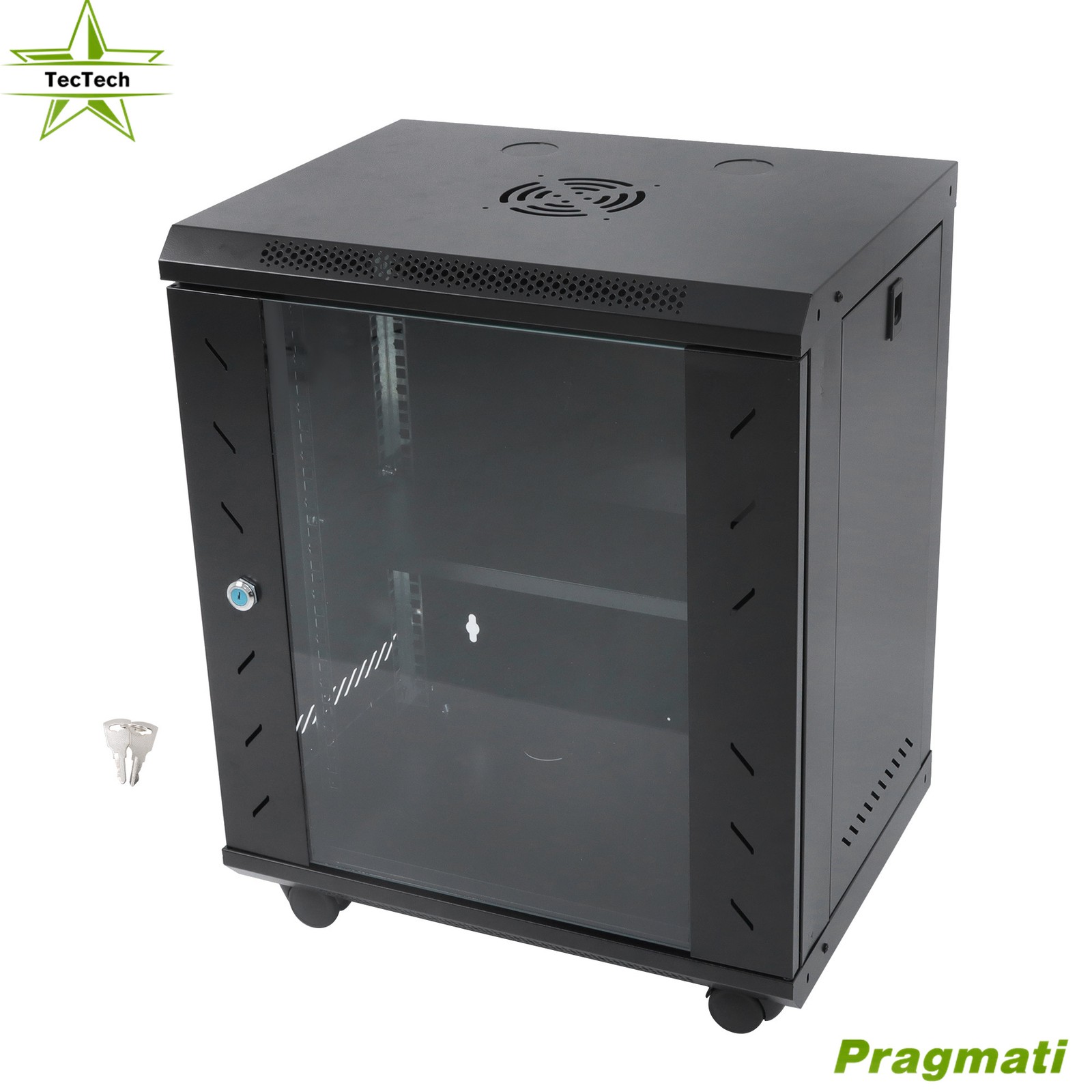 12U Wall Mount Network Server Rack Cabinet Enclosure 15.5'' Deep Door Lock 1PC
