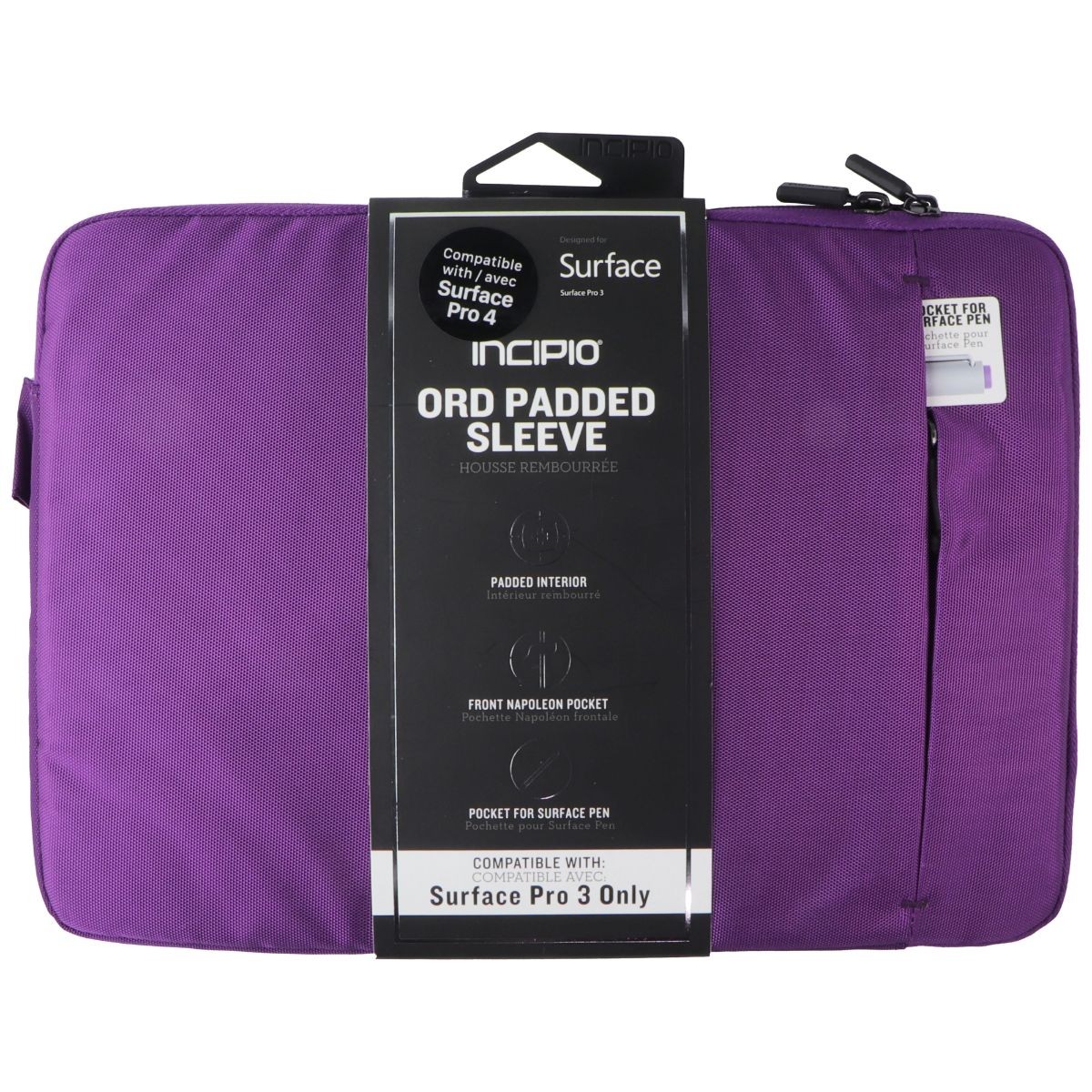 Incipio ORD Padded Sleeve Case for Microsoft Surface Pro 4 / Pro 3 - Purple