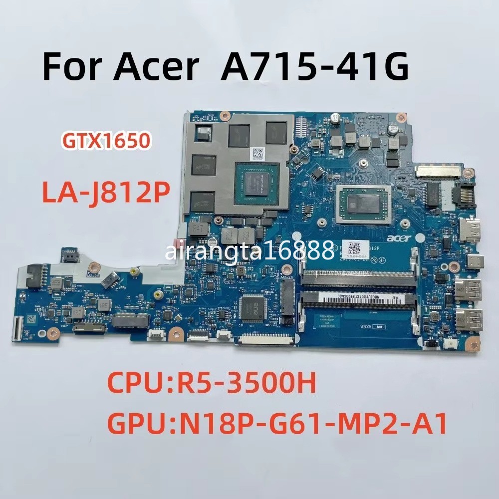 LA-J812P For Acer Nitro 5 A715-41G Laptop Motherboard CPU R5-3500H GTX1650