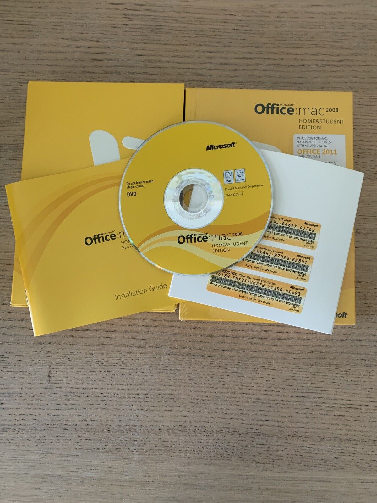 Microsoft Office 2008 Home & Student Edition 2008 for Mac W 3 product keys