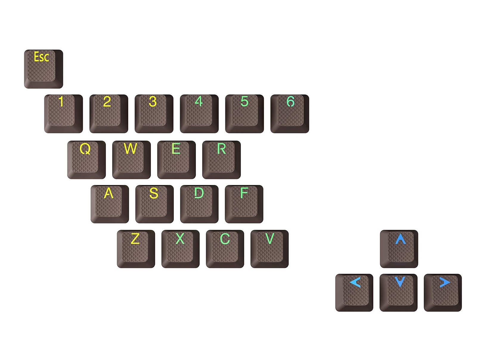23 Keys Rubber Keycap Set Double Shot Translucent OEM Mechanical Keyboard Coffee