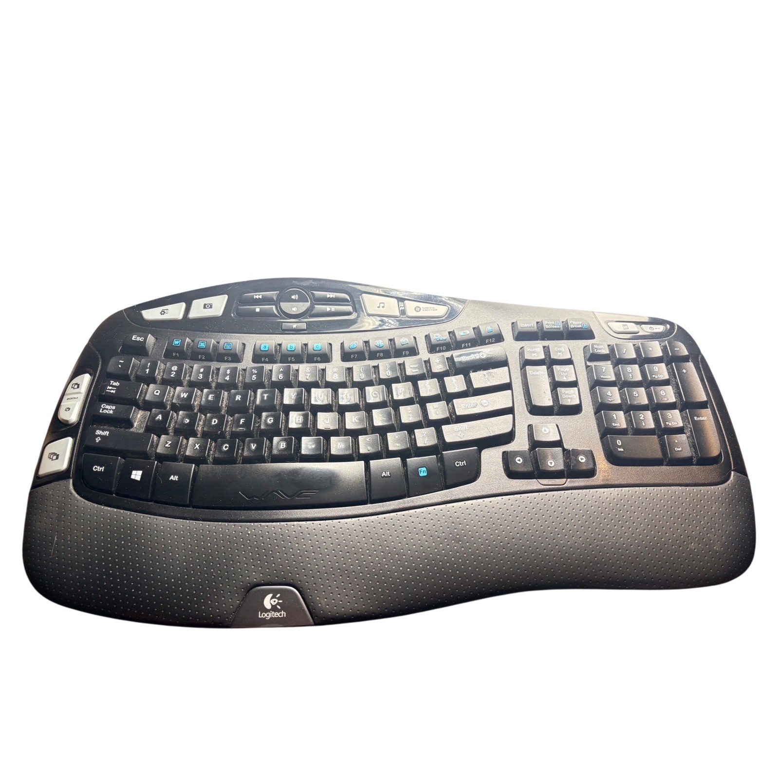Logitech K350 Wireless Wave Keyboard Black Ergonomic Y-R0053No usb dongle.