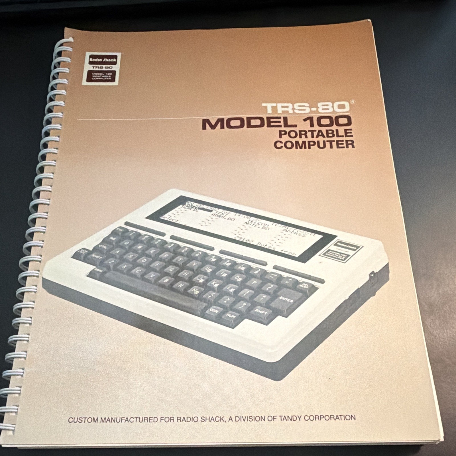 Radio Shack TRS-80 Model 100 Portable Computer User Manual Vintage OEM perfect