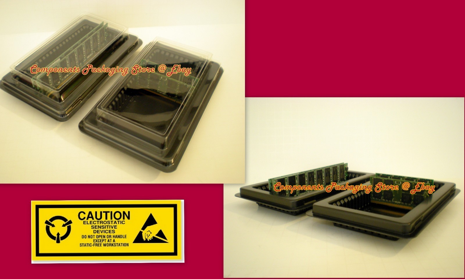 Memory Packaging Tray Container -10 Fits 100 Desktop or 200 Laptop Modules - New