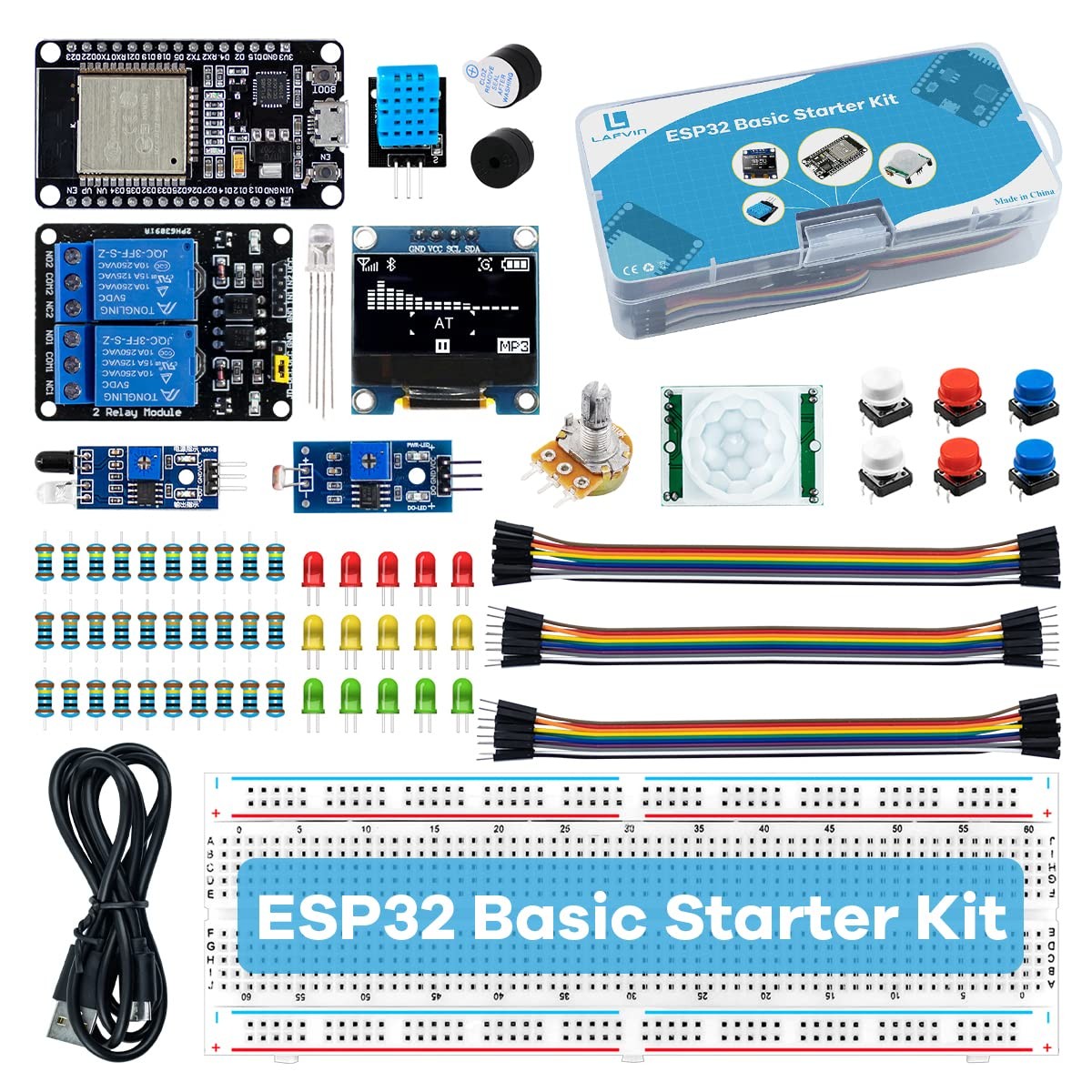 Basic Starter Kit for ESP32 ESP-32S WiFi IoT Development Board with Tutorial ...
