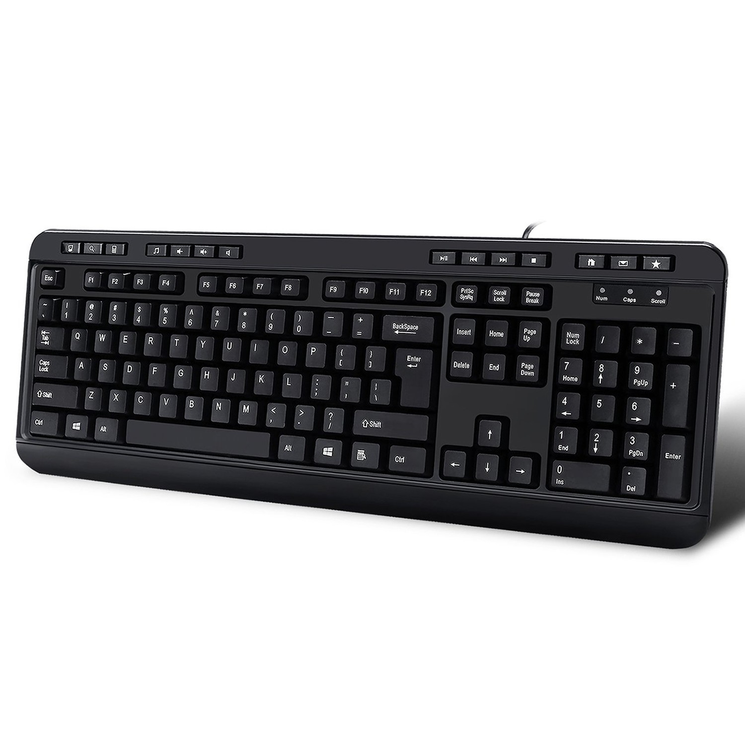 Adesso AKB-132HB Multimedia USB Keyboard with 3 Hubs, Black