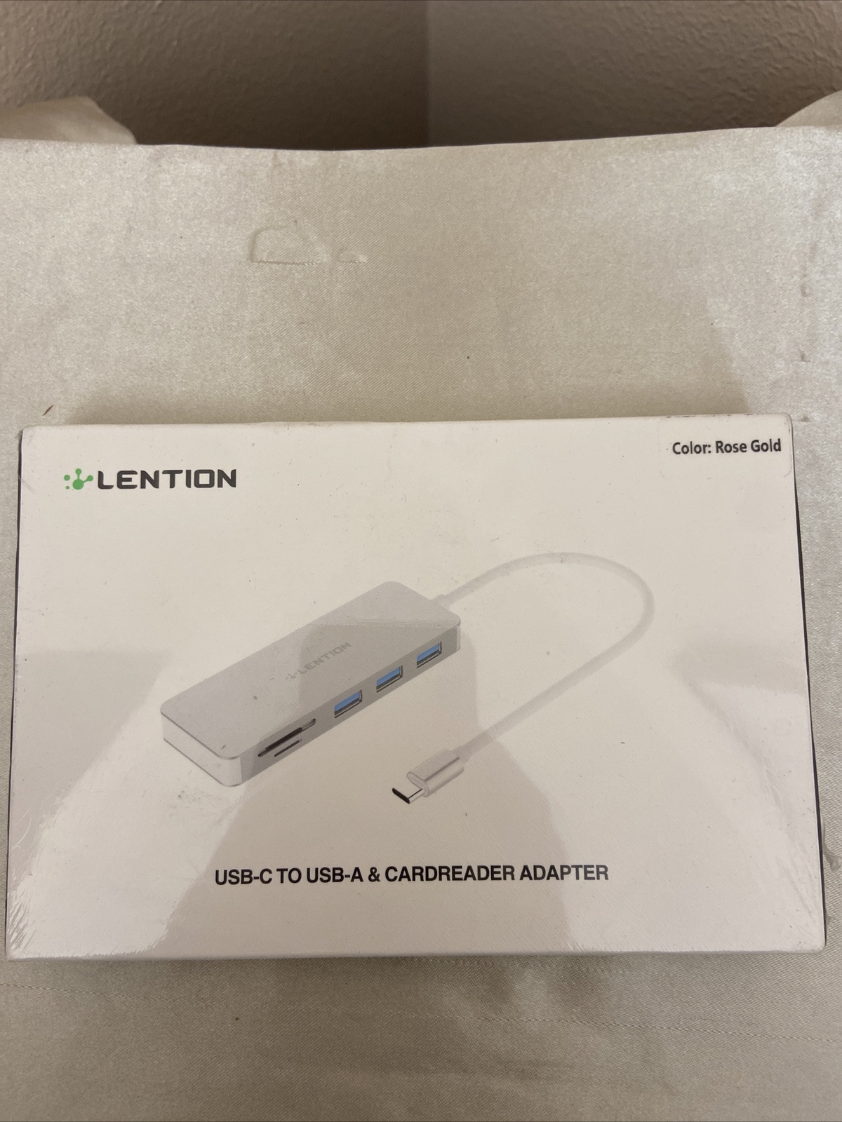 new Lention Rose Gold USB-c To USB-A  SD Cardreader Adapter For Macbook 