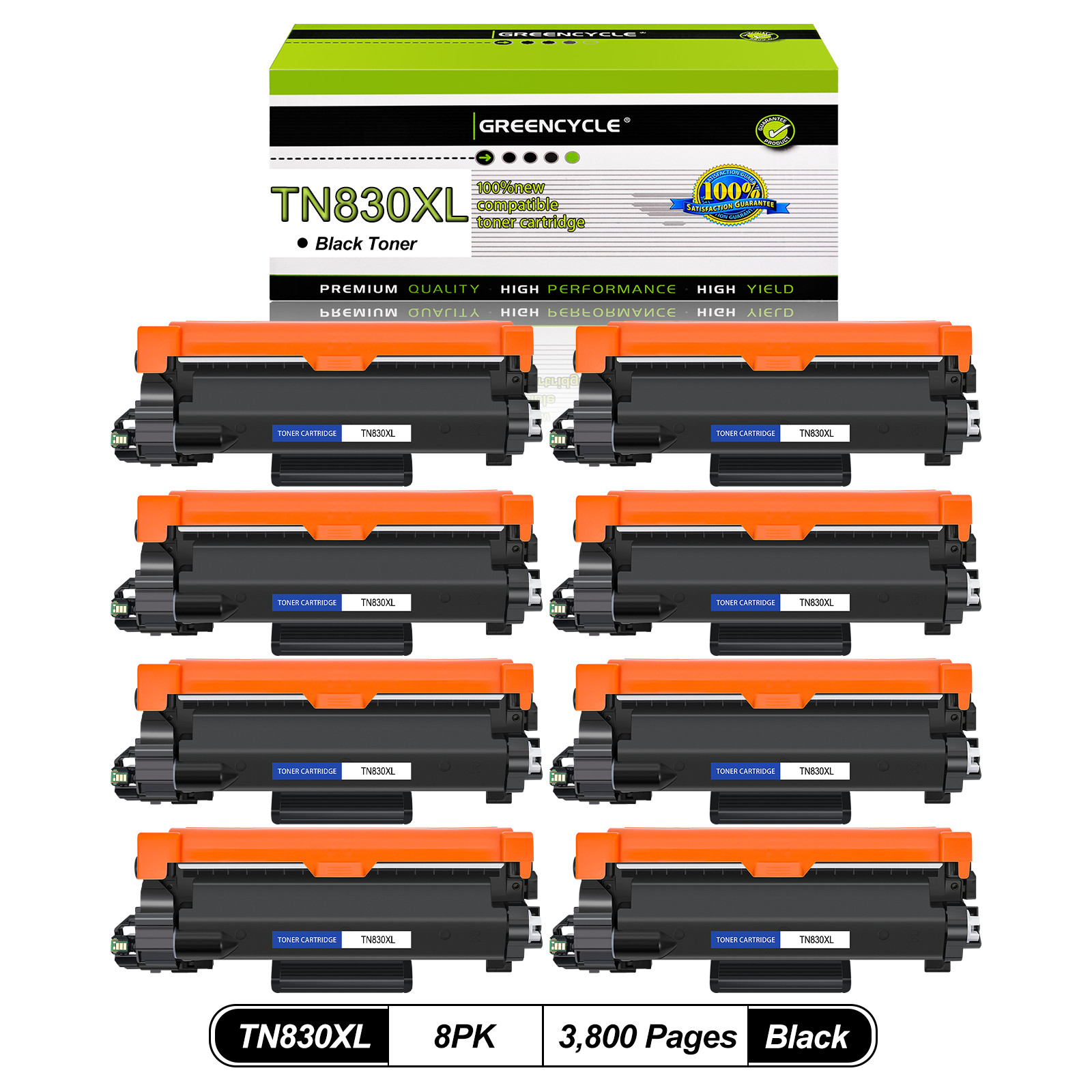 8PK TN830XL Toner Cartridge Fit For Brother DCP-L2647DW MFC-L2760DW L2807DW