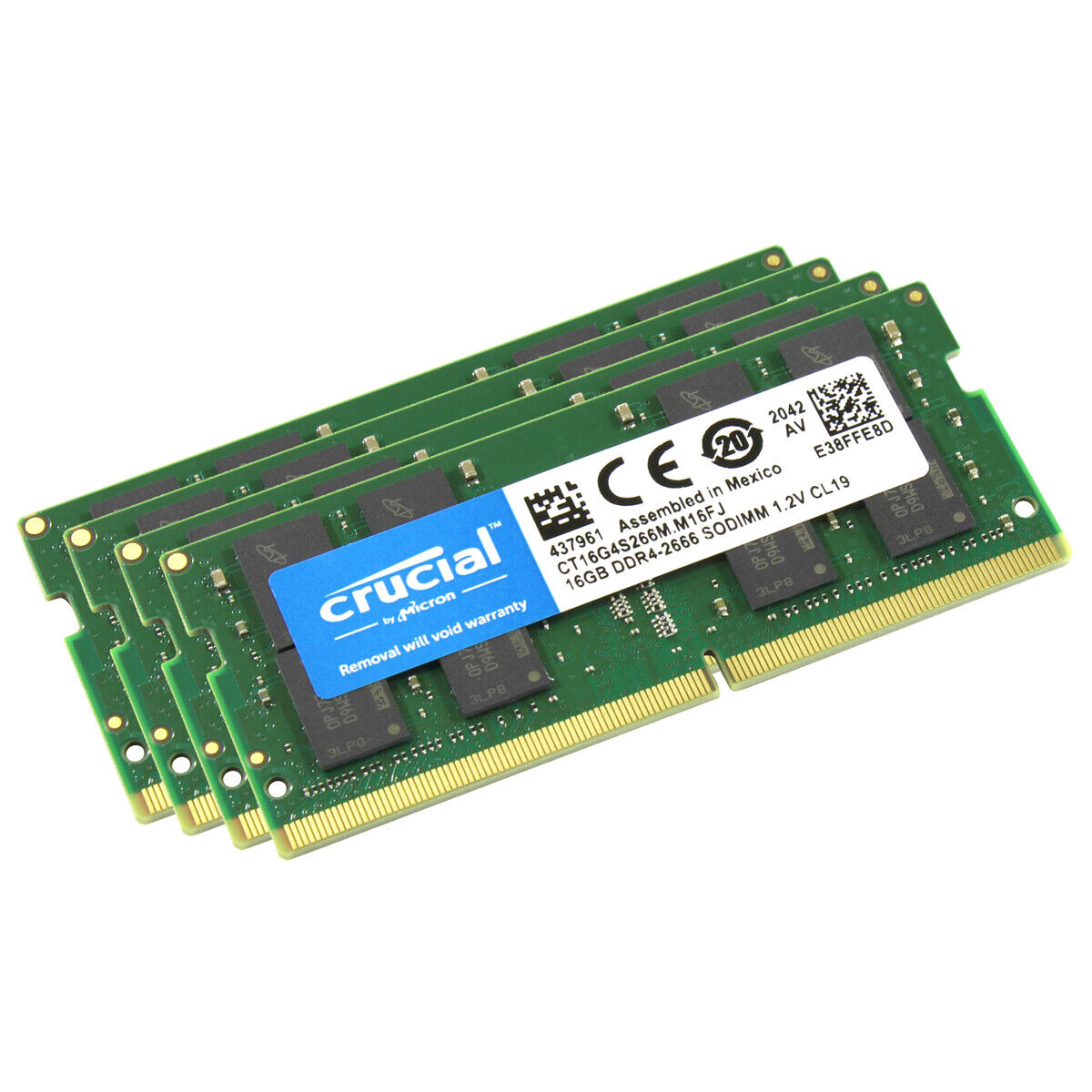 Crucial 64GB (4x 16GB) 2666MHz DDR4 SODIMM RAM PC4-21300 Laptop Memory for Mac