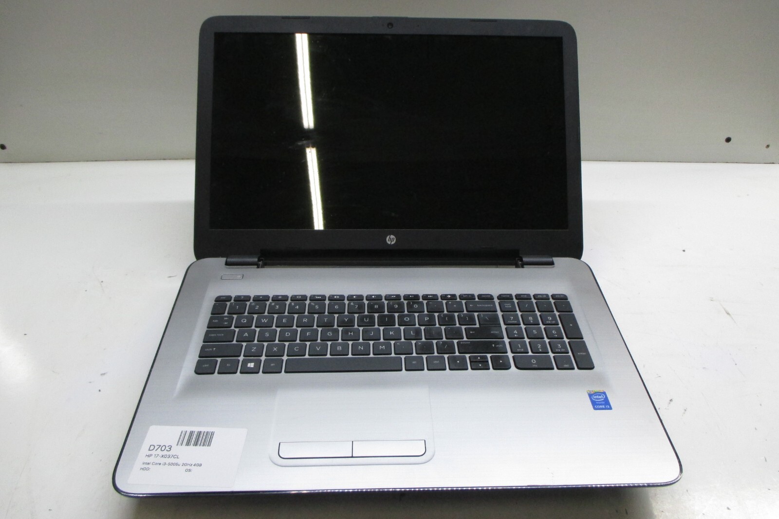 HP 17-X037CL Laptop Intel Core i3-5005u 2GHz 4GB Ram No HDD or Battery