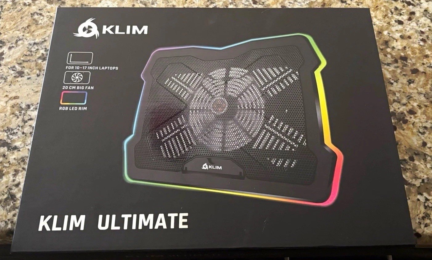 KLIM Ultimate RGB Laptop Cooling Pad with LED Rim - NEW - Gaming Laptop 17in