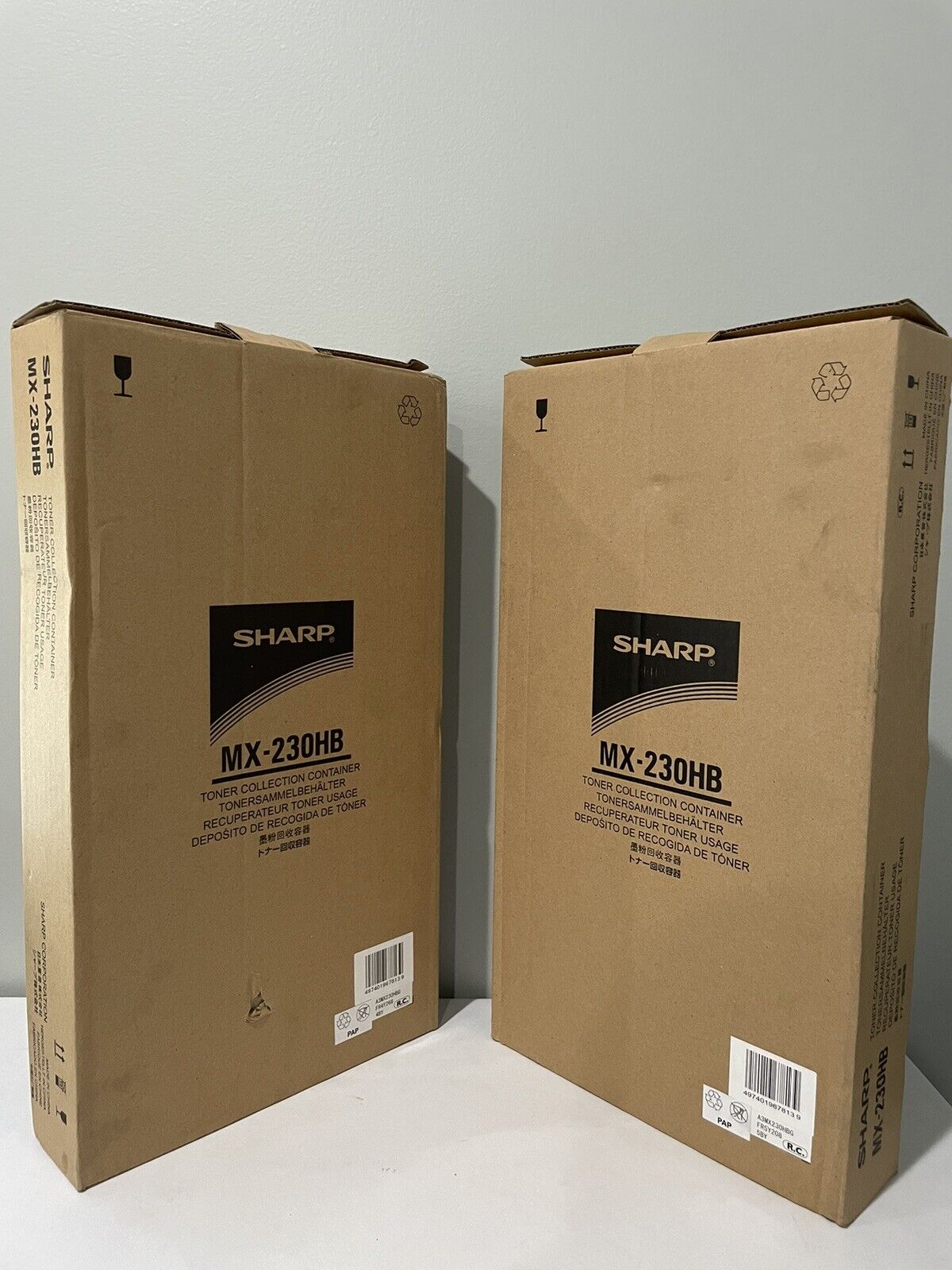 Lot of 2 Genuine Sharp MX-230HB Waste Toner Containers For MX-2310U, MX-3640N