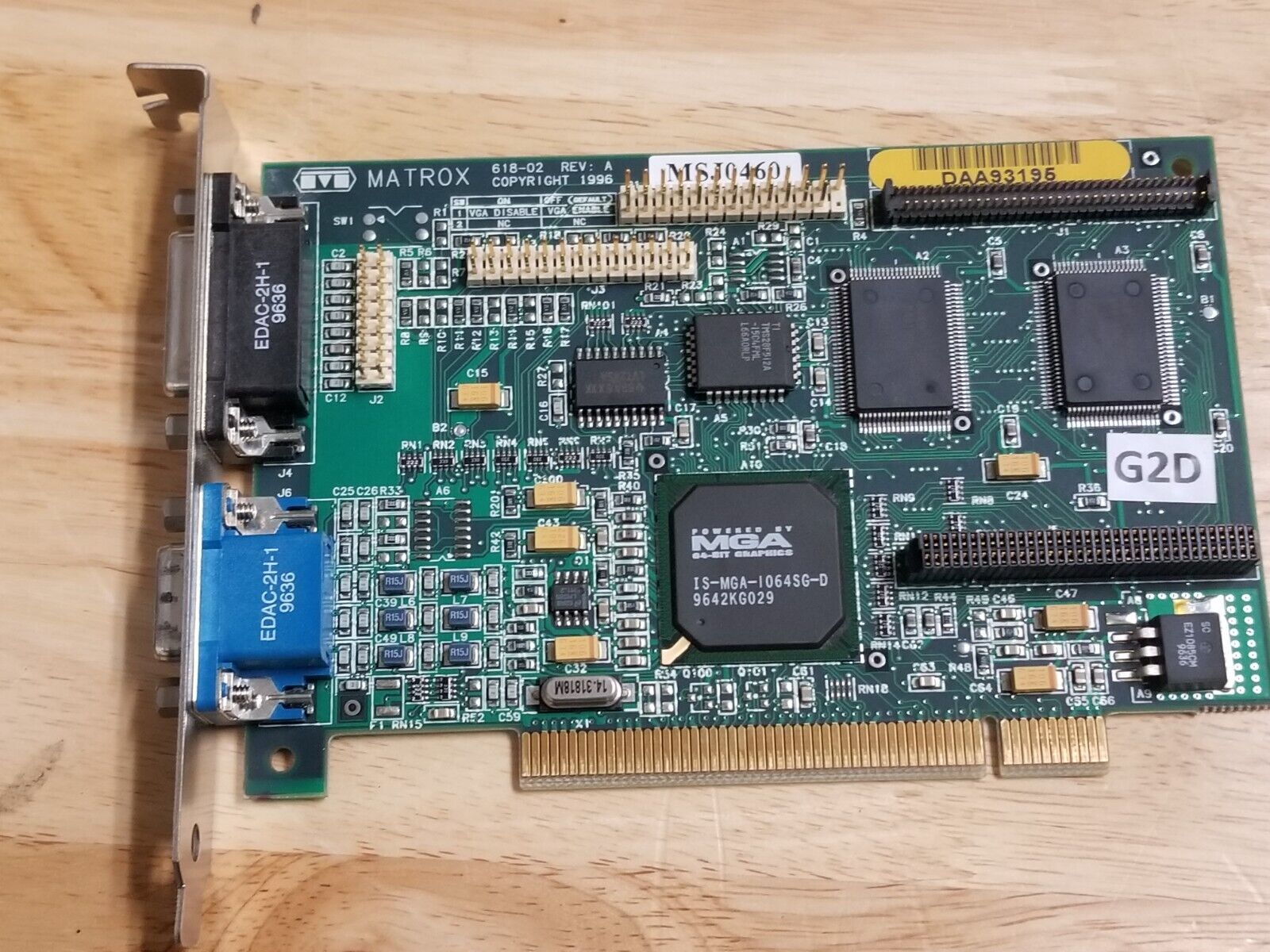 Matrox Mystique 2MB 3D VGA PCI Vintage Video Card DOS Retro Gaming working #G2D