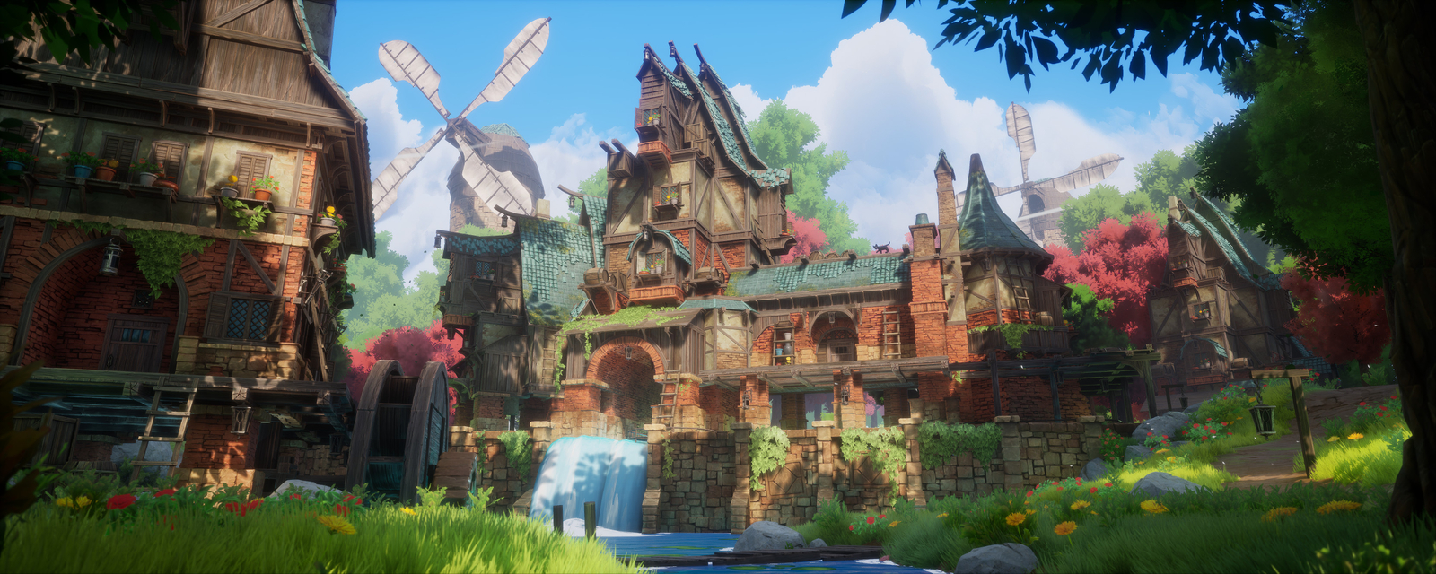 Landscape peter tran cgi mill grass sunlight windmill Custom Gaming Mat Desk