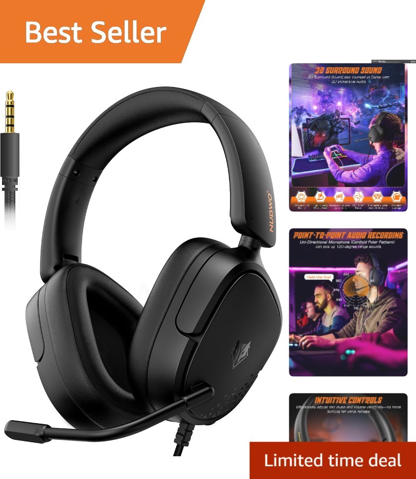 Foldable & Comfortable Gaming Headset with Memory Earmuffs - Perfect for Gamers