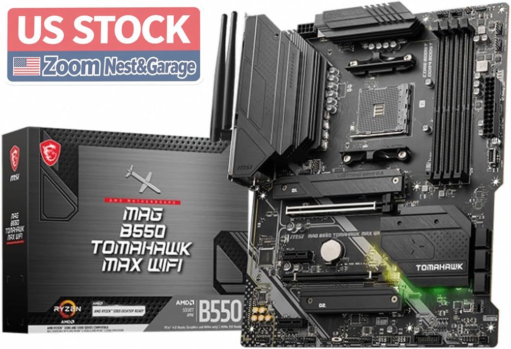 US Stock MSI MAG B550 Tomahawk MAX WiFi AM4 DDR4 PCIe 4.0 ATXOpen Box！