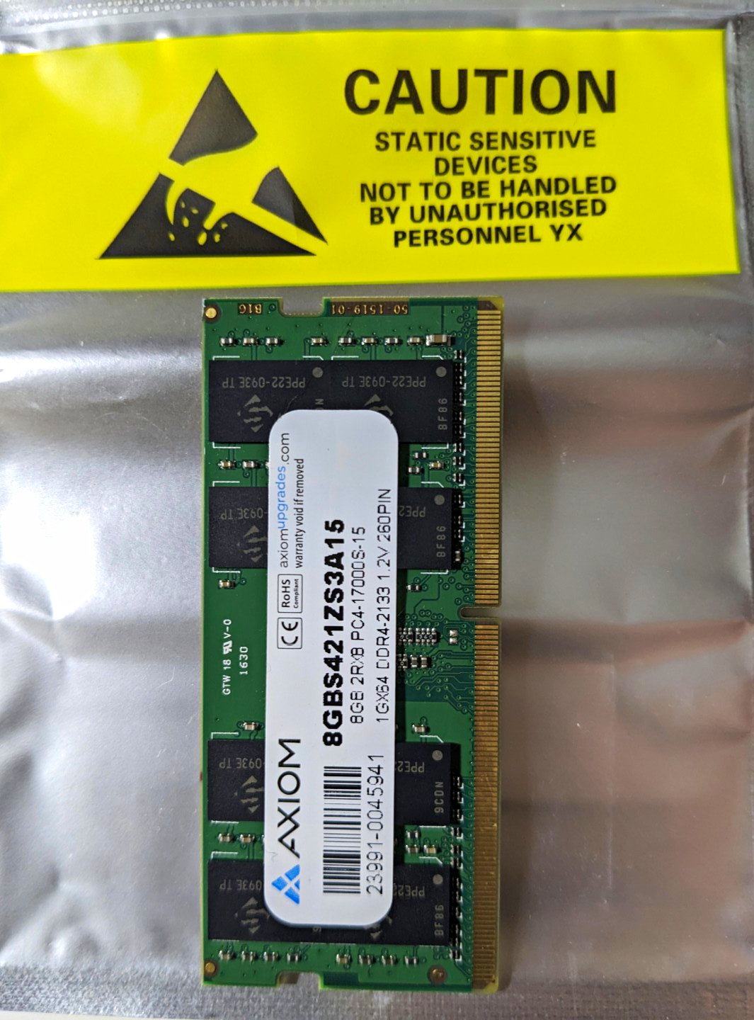 Axiom 8GB DDR4 SDRAM SODIMM PC4-17000S-15
