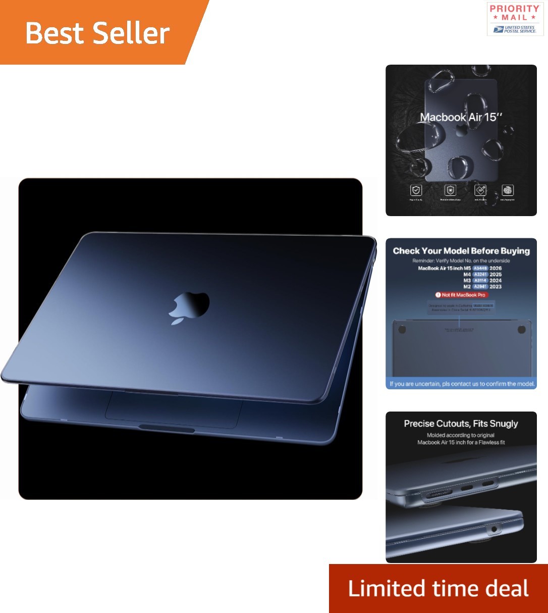 15 Inch MacBook Air Case Midnight Clear Matte Invisible Armor Anti-Fingerprint