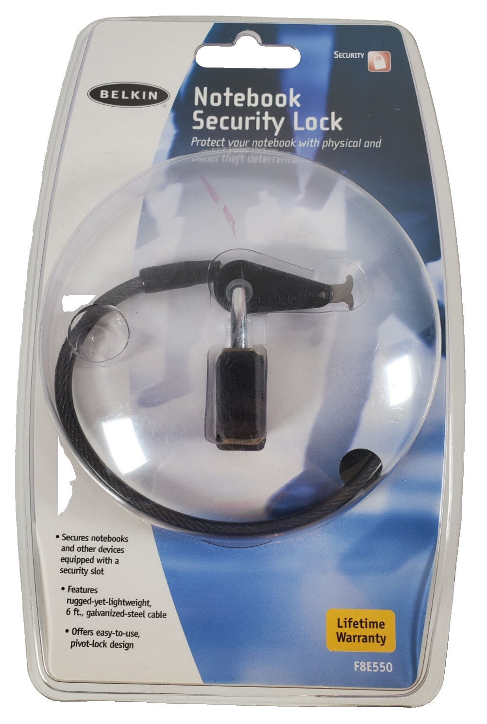 Belkin Laptop Notebook Security Lock w/ 6ft galvanized-steel cable #F8E550 NEW