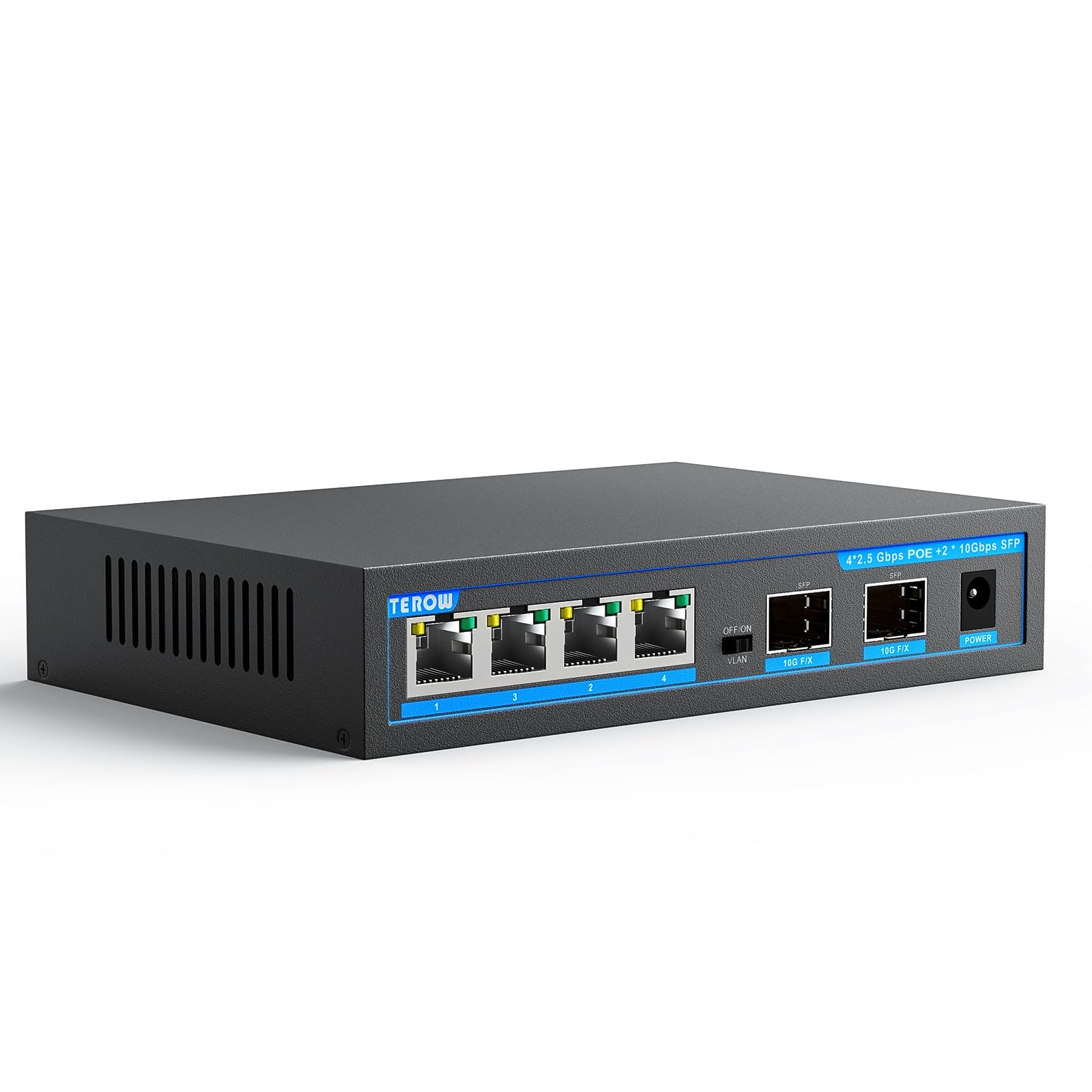 4-Port 2.5Gb PoE Switch add 2-Port 10Gb SFP+, 6 Ports 2.5G POE+ Switches Base...