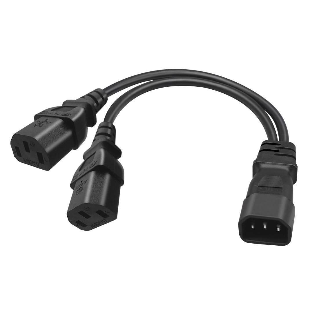 0.32M/1FT IEC320 C14 to 2 X C13 UPS Server Y Splitter Adapter Extension Power...