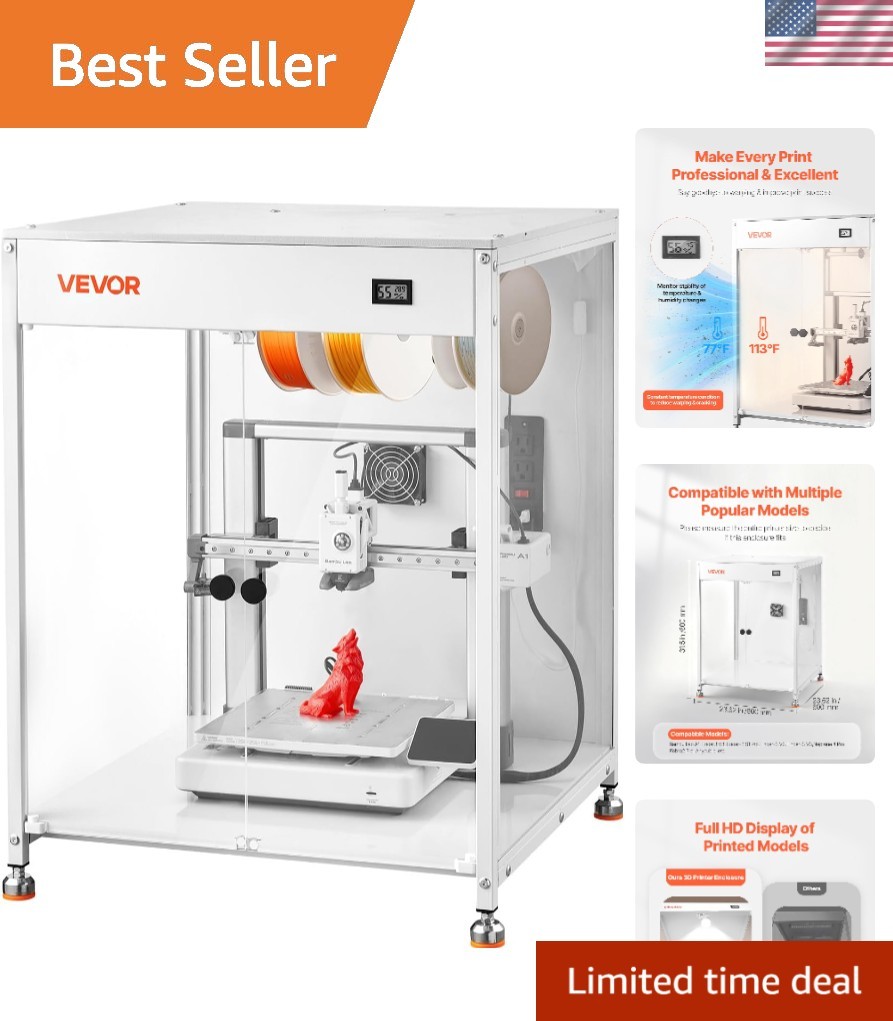 3D Printer Enclosure with Ventilation, Dustproof Waterproof Transparent Acryl...