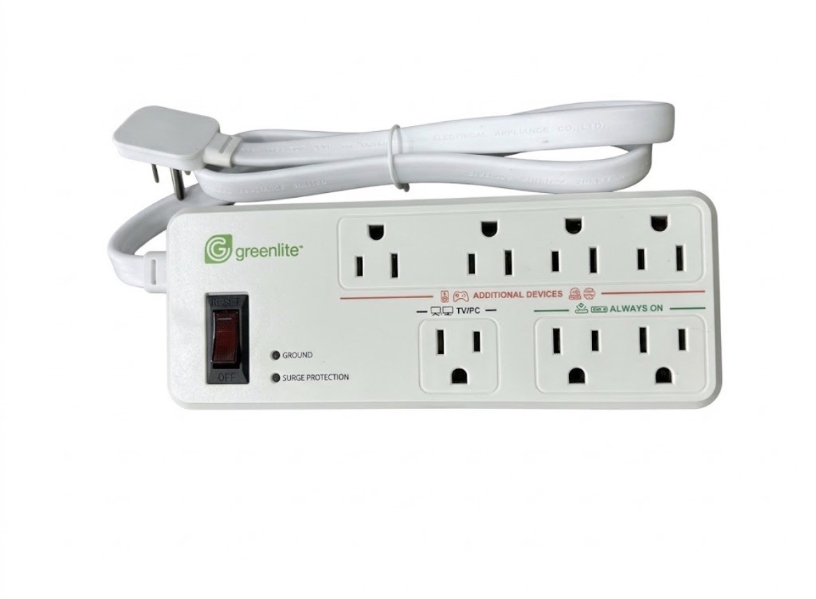 Greenlite 7 Outlet Advanced Power Strip Surge Protector Energy Saver