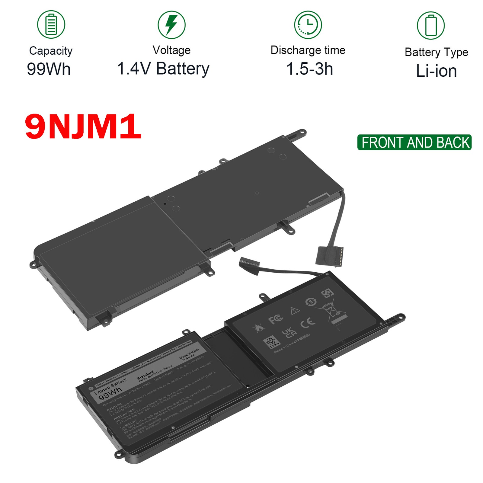 LOT 99Wh Battery for Dell Alienware 15 R3 R4 17 R4 R5 9NJM1 P69F P69F001 P69F002