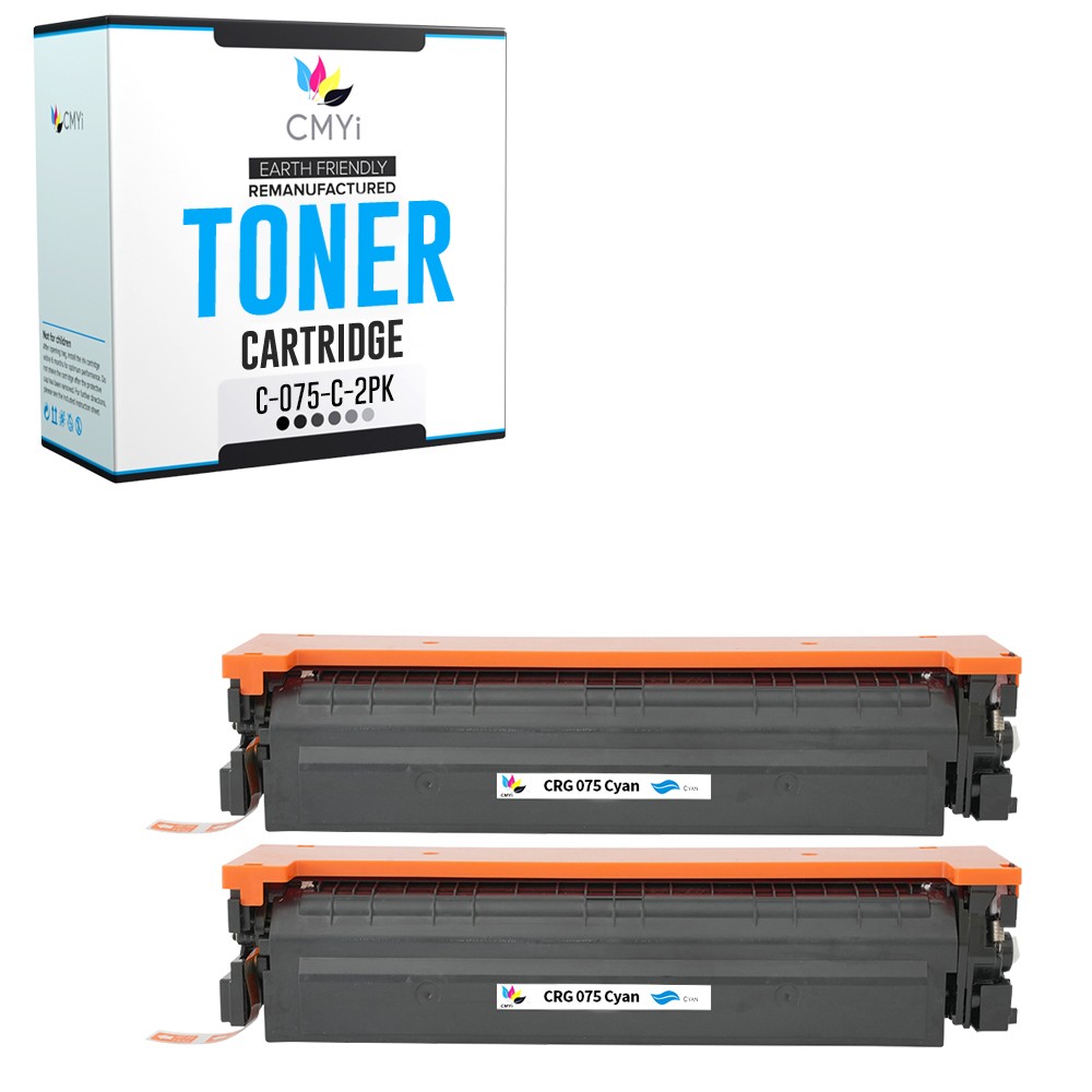 CMYi 2-Pack Compatible 075 Cyan Cartridges fits Canon imageCLASS LBP647Cdw