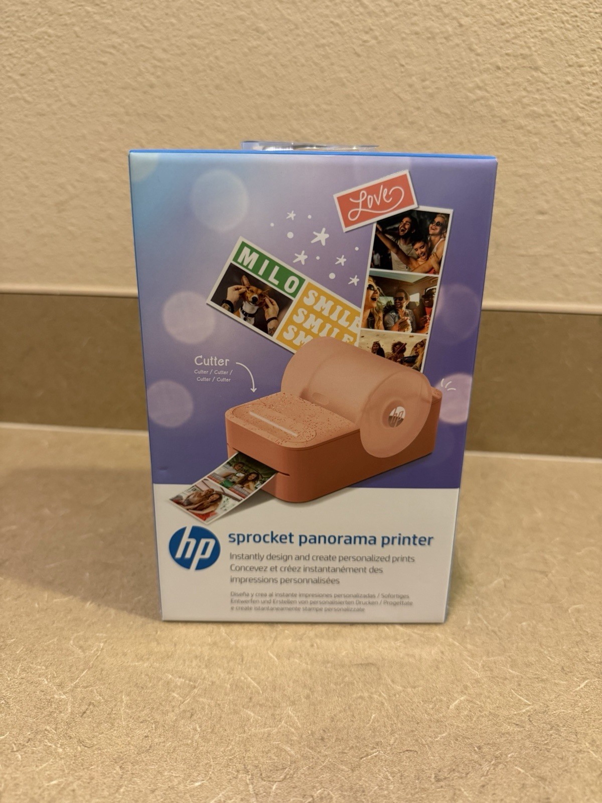 HP Sprocket Panorama Portable Printer + Starter Roll Pink NEW SEALED