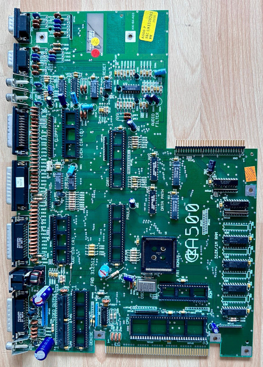 Motherboard Rev 6A - AMIGA 500, Without Chip ´S , Works #35 - 2024