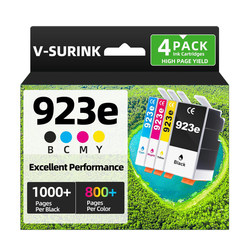 V-Surink 923Xl 923 Ink Cartridges Black And Color Combo Pack Higher Yield Fit