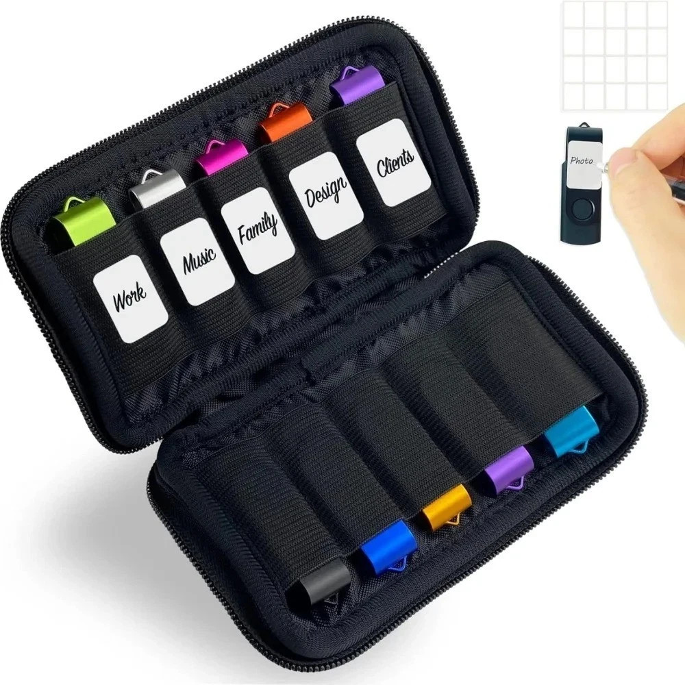 Flash Drive Case USB Storage Case 10 Slots, Portable Thumb Drive USB Holder