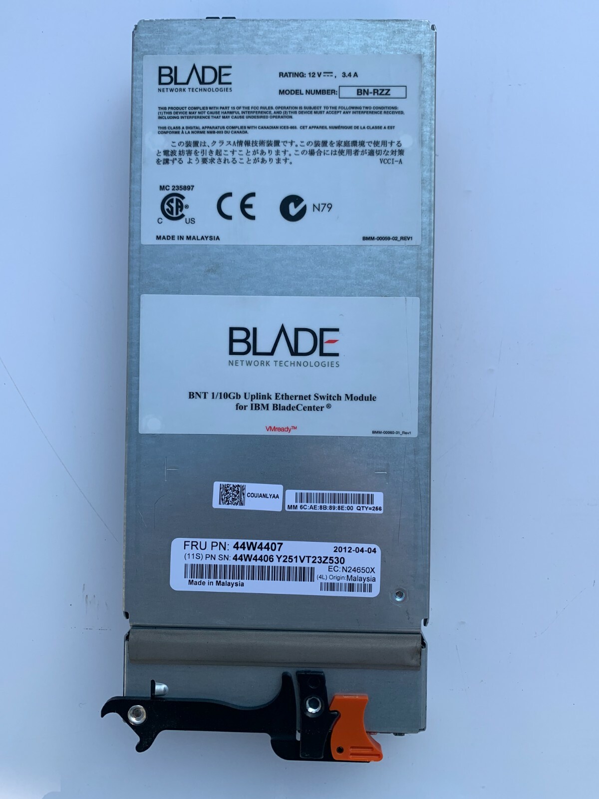 Blade Networks BN-RZZ Nortel 1/10Gb Uplink Switch Module for IBM Blade 44W4407