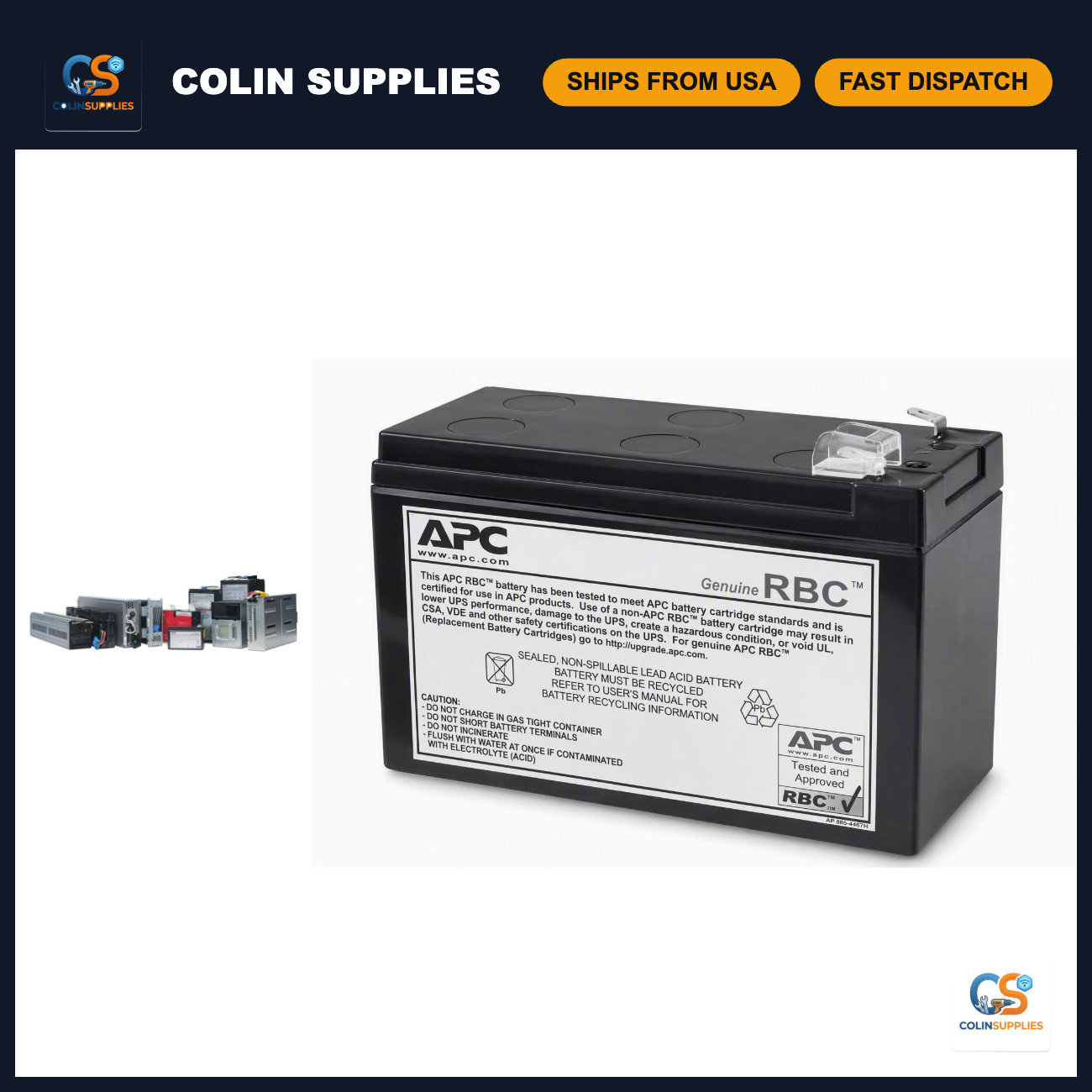 Replacement UPS Battery Cartridge for Back-UPS BE550G - APCRBC110 Compatible