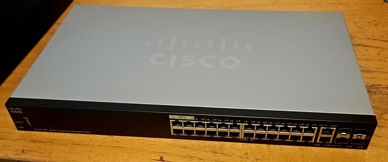 Cisco SG350-28P Gigabit 28-Port PoE Managed Ethernet Switch SG350-28P-K9 V04