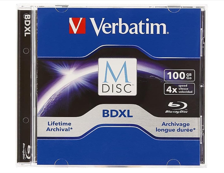 Verbatim M DISC BDXL 100GB 6X with Branded Surface Blank Blu-Ray Recordable Medi