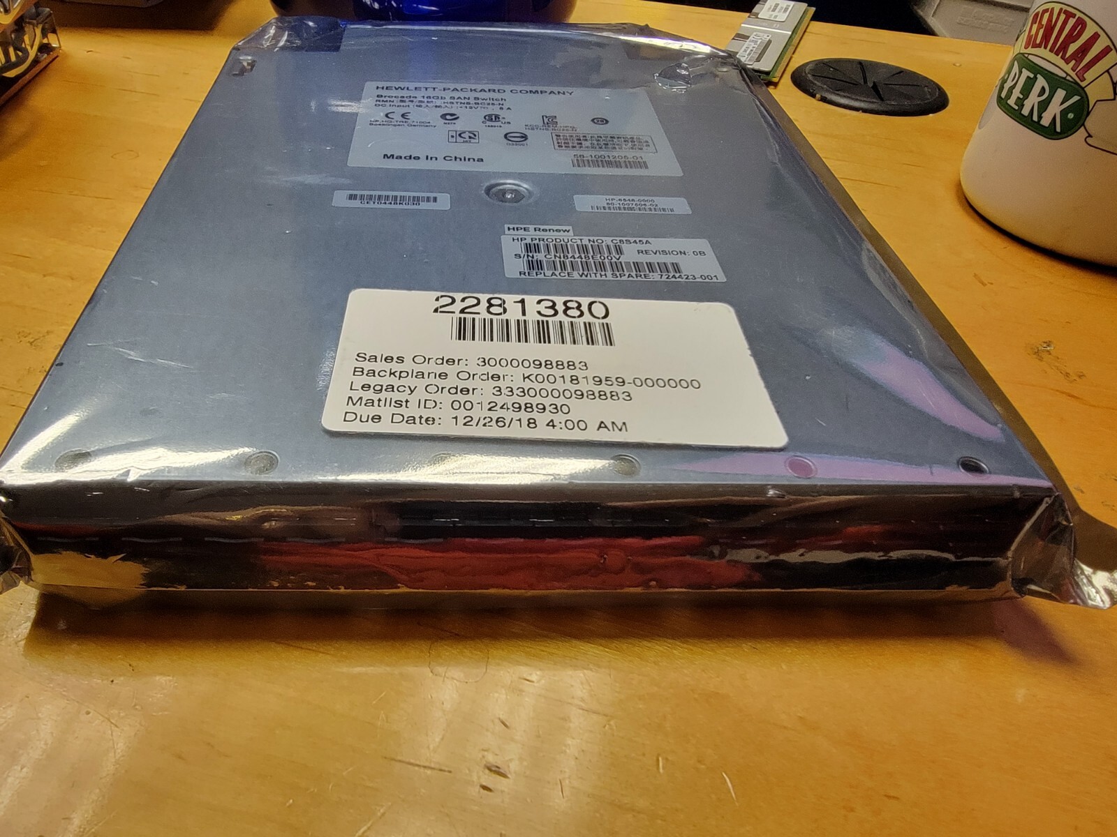 C8S45A HP Brocade 16Gb/16 SAN Switch for HPE BladeSystem c-Class 724423-001