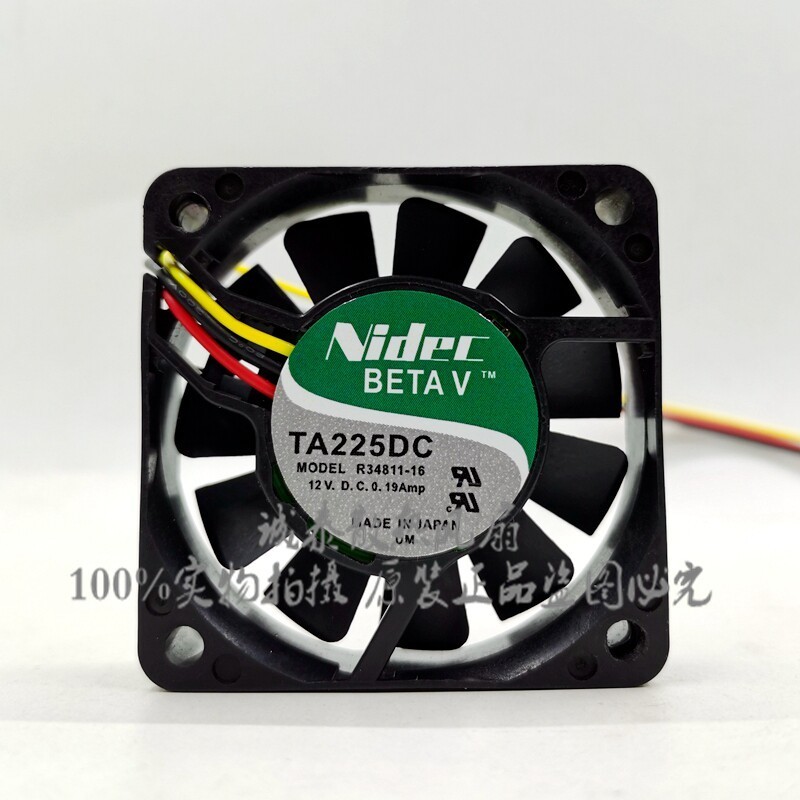 1PCS NIDEC TA225DC R34811-16 12V 0.19A 6015 3-wire Server Chassis Fan