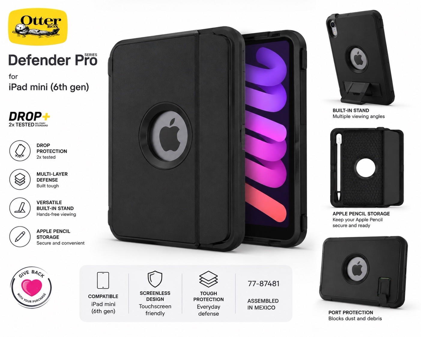Defender Pro iPad mini (6th Gen) Case – Black, New in Box