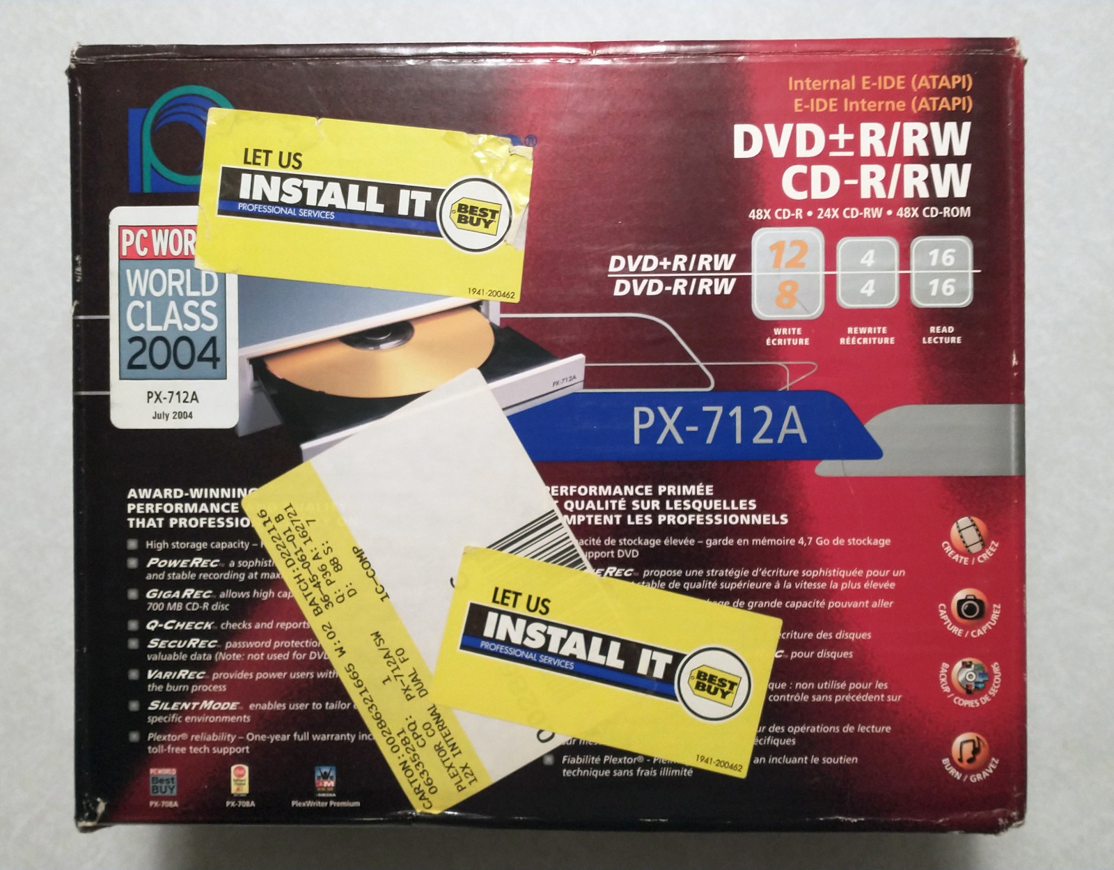 Plextor PX-712A CD DVD CDROM Rewritable Internal IDE Desktop Drive
