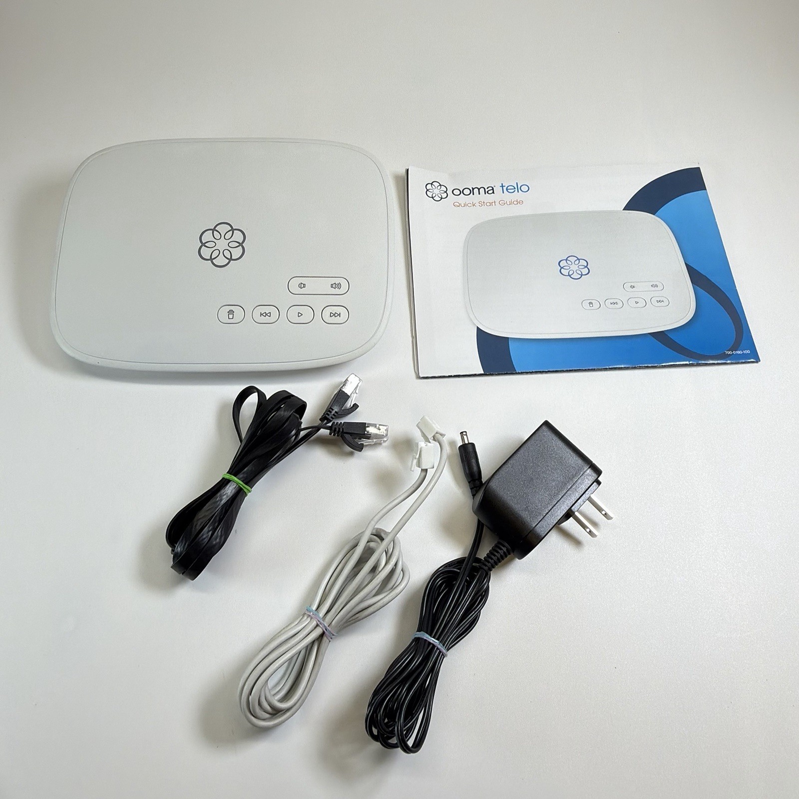 Ooma Telo VoIP Home Phone Base Station Model Telo104 w/ Power Adapter
