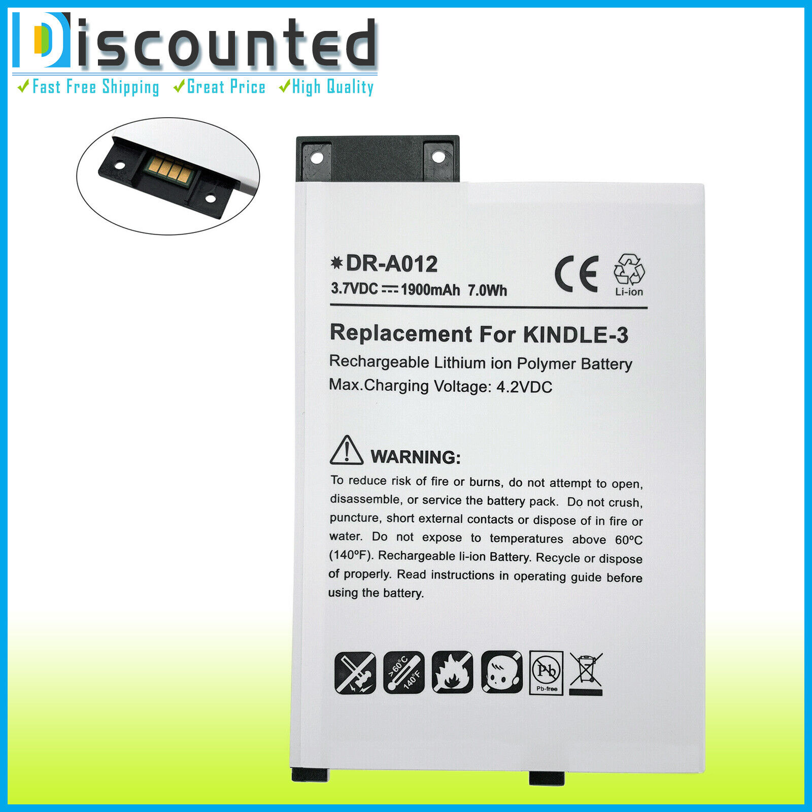 New Battery 170-1032-00 For Amazon Kindle 3 Keyboard D00901 Graphite 170-1032-01