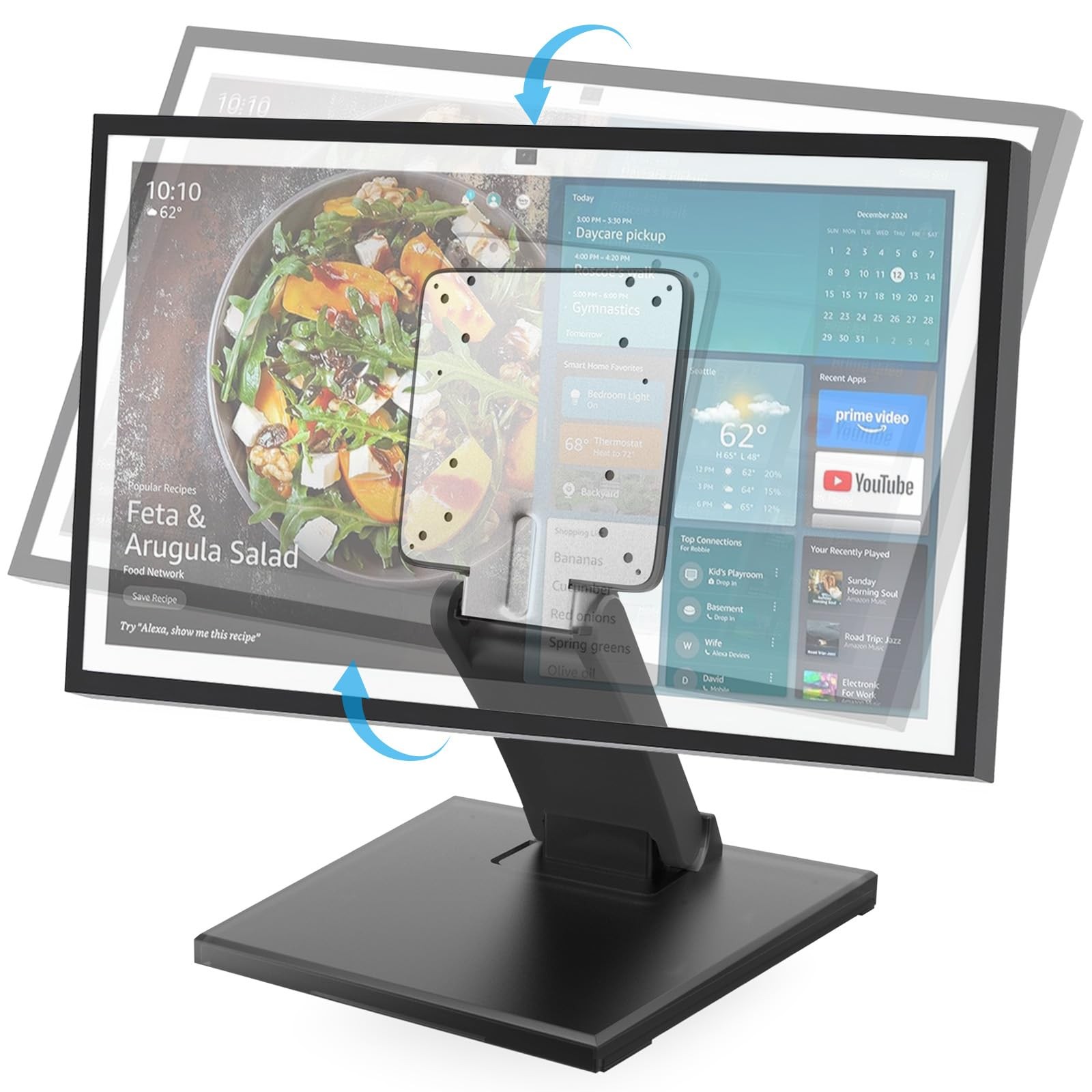 Lay Flat Monitor Stand 24 inch - Low Foldable Monitor Stand Universal VESA 10...