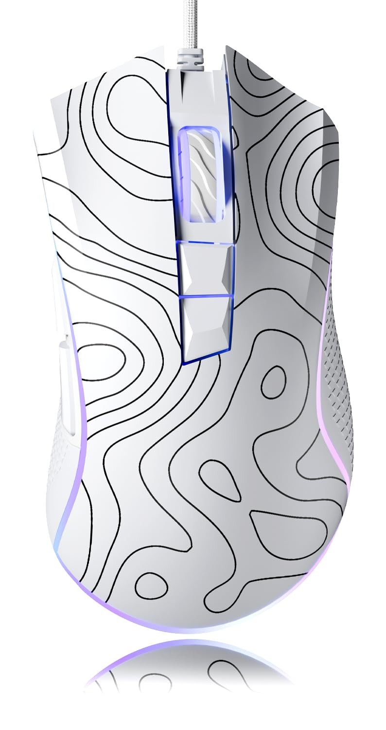XVX G705 Wired Gaming Mouse 12000 DPI RGB 12 Backlit Modes 7 Buttons Topo