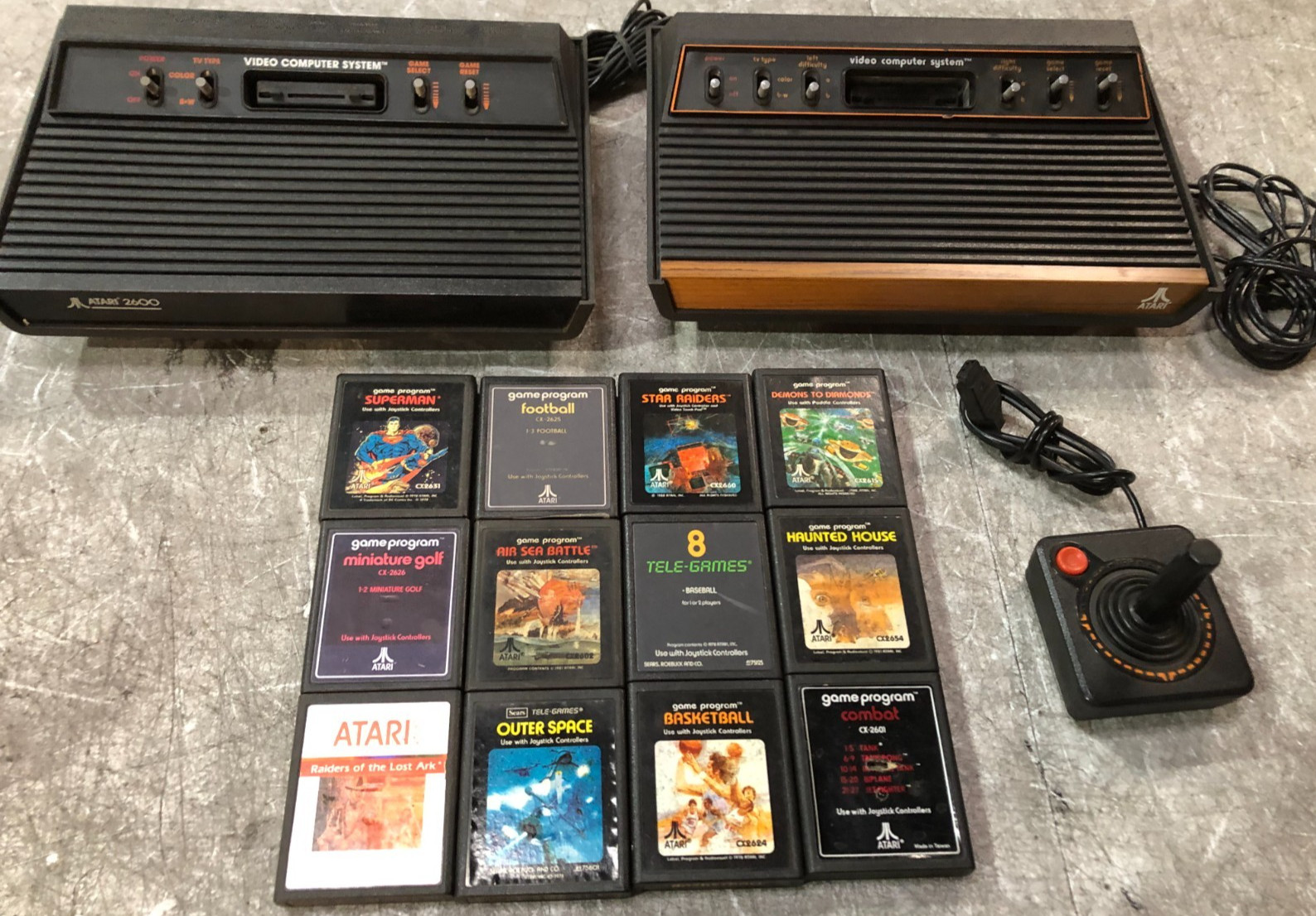 Vintage Atari CX-2600 Video Computer Systems Bundle - Untested