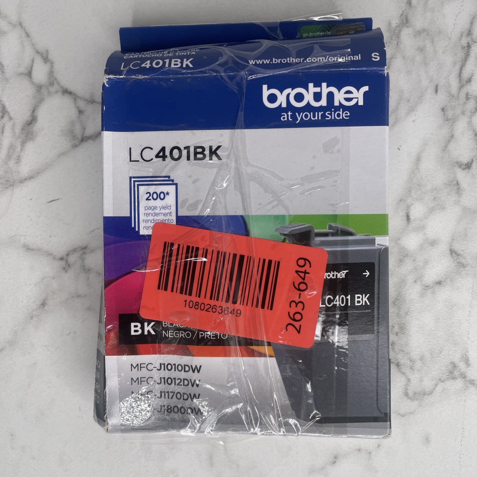 Brother Genuine LC401BK Standard Yield Black Ink Cartridge MFC-J1010DW A18