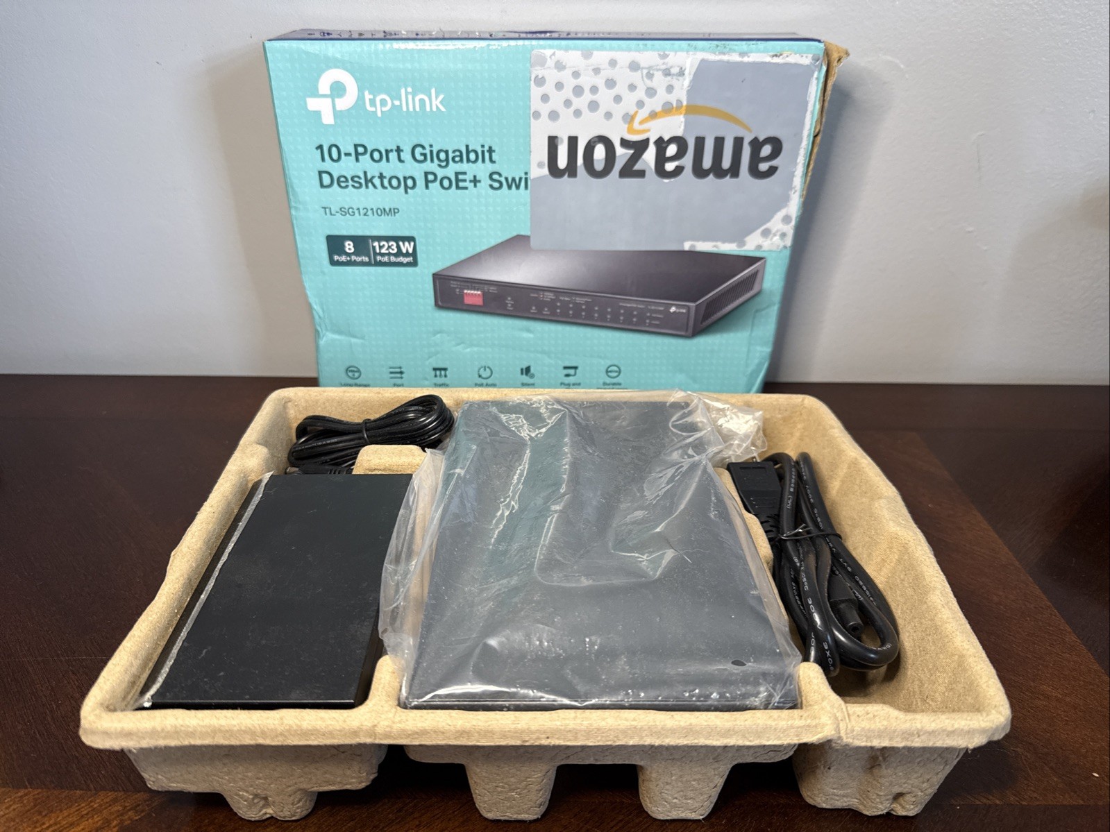 TP-Link TL-SG1210MP 10-Port Gigabit Desktop PoE Switch w/ 8 PoE+ Ports Open Box