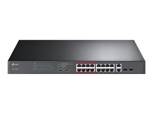 TP-LINK TLSL1218MP Ethernet Switch Rack Mountable 100 Mbps 16 Ports  Fast 